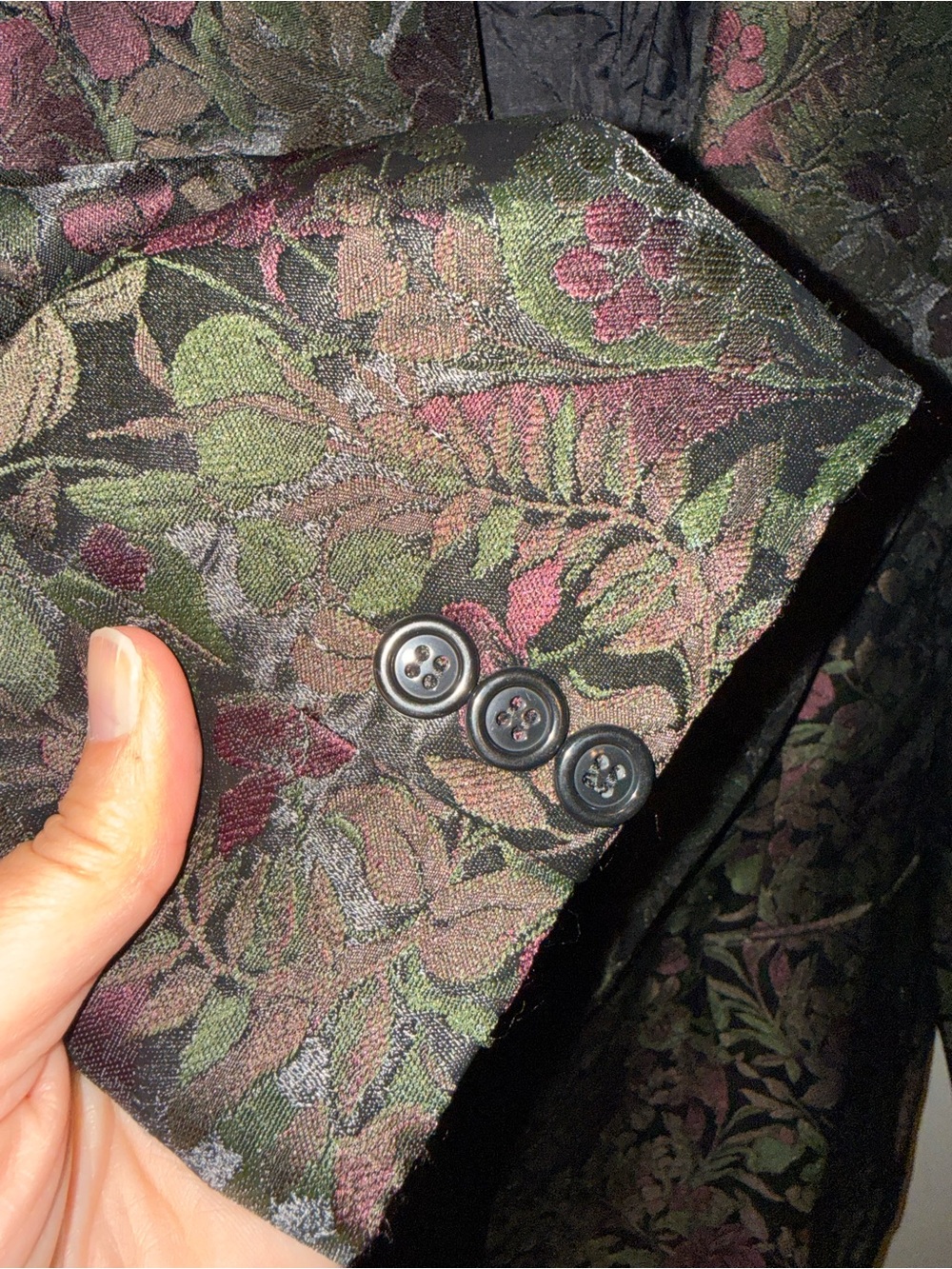 Floral Brocade Blazer - Iridescent Green & Purple - Picture 4 of 9